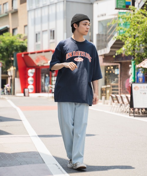 WEGO(ウィゴー)の「∴WEGO/別注ベンデイビスカレッジBIG半袖Tシャツ(Tシャツ/カットソー・メンズ・ネイビー/ダークグリーン/ホワイト系その他/ホワイト・MEDIUM/LARGE)」の20枚目の写真