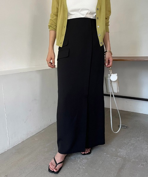 CAPRICIEUX LE'MAGE（カプリシューレマージュ）の「ワークラップ風スカート（スカート・レディース・ブラック/ベージュ・FREE）」の14枚目の写真