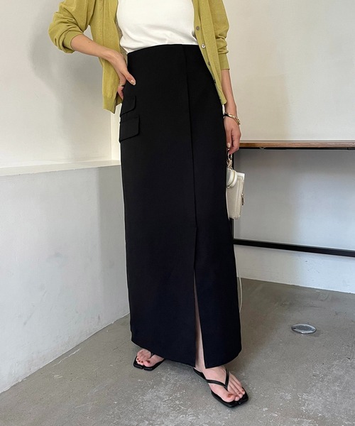 CAPRICIEUX LE'MAGE（カプリシューレマージュ）の「ワークラップ風スカート（スカート・レディース・ブラック/ベージュ・FREE）」の15枚目の写真