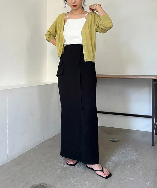 CAPRICIEUX LE'MAGE（カプリシューレマージュ）の「ワークラップ風スカート（スカート・レディース・ブラック/ベージュ・FREE）」の16枚目の写真