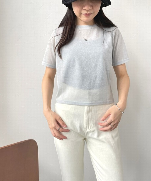 JUGLANS(ユグランス)の「☆ 圧倒的着回し力。ラメTEE 251328(Tシャツ/カットソー・レディース・イエロー/ブラック/シルバー・FREE)」の18枚目の写真