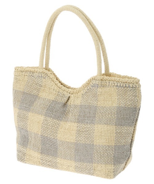 Green　Parks（グリーンパークス）の「・ギンガムチェックペーパーバッグ（トートバッグ・レディース・ブルー/グレー/ピンク・FREE）」の10枚目の写真