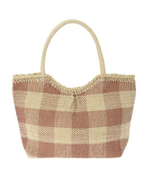 Green　Parks（グリーンパークス）の「・ギンガムチェックペーパーバッグ（トートバッグ・レディース・ブルー/グレー/ピンク・FREE）」の9枚目の写真