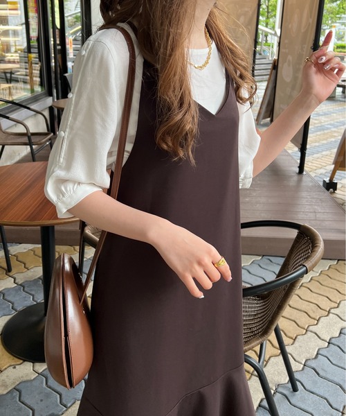 Ambre Ciel(アンブルシエル)の「2WAYショルダースリットトップス/【WEB/EC限定商品】(Tシャツ/カットソー・レディース・ブラック/オフホワイト/ライトグリーン・FREE)」の7枚目の写真