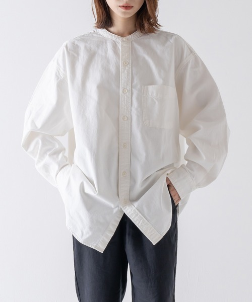 BRICK & SONS(ブリックアンドサンズ)の「リラックス デニムシャツ<ホワイト>(シャツ/ブラウス・メンズ・ホワイト・LL/M/L)」の14枚目の写真