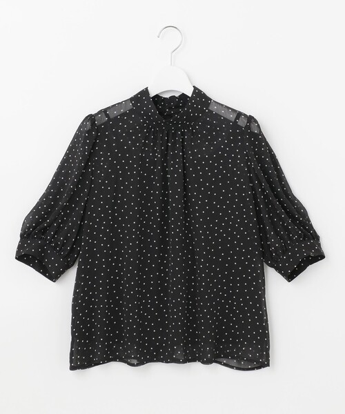 Feroux(フェルゥ)の「【セットアイテム】ドット楊柳 シアー ブラウス×イレヘム スカート(ドレス・レディース・ホワイト系1/ブラック系1・1/2)」の6枚目の写真