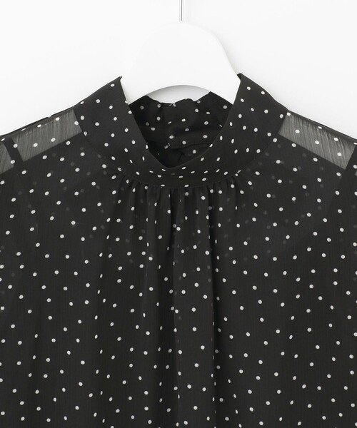 Feroux(フェルゥ)の「【セットアイテム】ドット楊柳 シアー ブラウス×イレヘム スカート(ドレス・レディース・ホワイト系1/ブラック系1・1/2)」の8枚目の写真