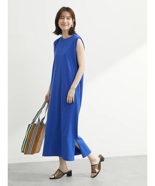 Green　Parks（グリーンパークス）の「汗染み防止 ノースリーブワンピース（ワンピース・レディース・グレー/ピンク/ブルー・FREE）」の6枚目の写真