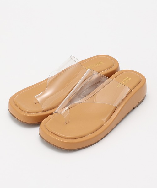one after another NICE CLAUP（ワンアフターアナザーナイスクラップ）の「フラットソールPVCサンダル（サンダル・レディース・オフホワイト/キャメル・SMALL/MEDIUM/LARGE）」の10枚目の写真