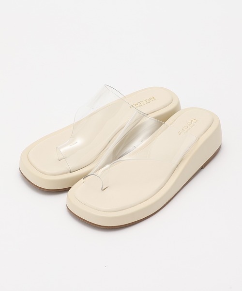 one after another NICE CLAUP（ワンアフターアナザーナイスクラップ）の「フラットソールPVCサンダル（サンダル・レディース・オフホワイト/キャメル・SMALL/MEDIUM/LARGE）」の13枚目の写真