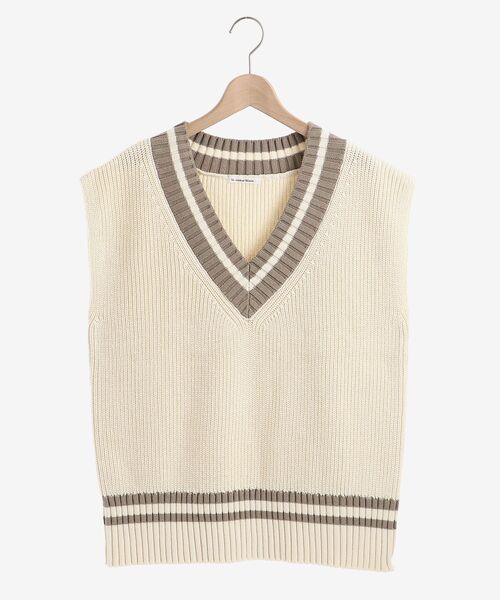 le.coeur blanc（ルクールブラン）の「チルデンアゼ編みニットベスト（ニット/セーター・レディース・ブラック/アイボリー・38）」の8枚目の写真