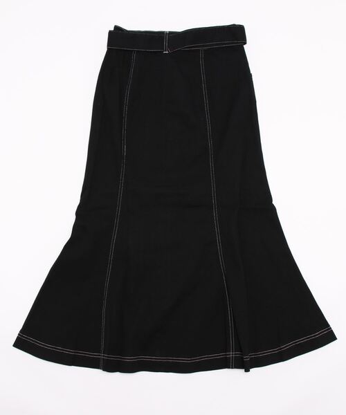 AZUL by moussy(アズールバイマウジー)の「TWILL STITCH MERMAID SK/ツイルステッチマーメイドスカート(スカート・レディース・ブラック/アイボリー/ライトブラウン・SMALL/MEDIUM)」の4枚目の写真
