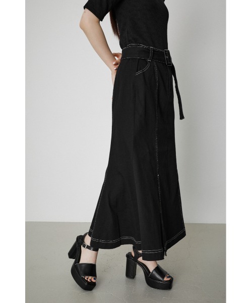 AZUL by moussy(アズールバイマウジー)の「TWILL STITCH MERMAID SK/ツイルステッチマーメイドスカート(スカート・レディース・ブラック/アイボリー/ライトブラウン・SMALL/MEDIUM)」の15枚目の写真