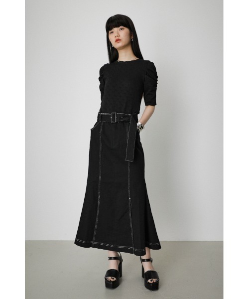 AZUL by moussy(アズールバイマウジー)の「TWILL STITCH MERMAID SK/ツイルステッチマーメイドスカート(スカート・レディース・ブラック/アイボリー/ライトブラウン・SMALL/MEDIUM)」の17枚目の写真