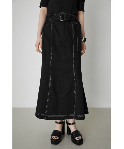 AZUL by moussy(アズールバイマウジー)の「TWILL STITCH MERMAID SK/ツイルステッチマーメイドスカート(スカート・レディース・ブラック/アイボリー/ライトブラウン・SMALL/MEDIUM)」の19枚目の写真