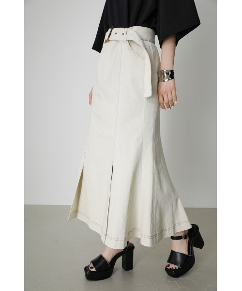AZUL by moussy(アズールバイマウジー)の「TWILL STITCH MERMAID SK/ツイルステッチマーメイドスカート(スカート・レディース・ブラック/アイボリー/ライトブラウン・SMALL/MEDIUM)」の6枚目の写真