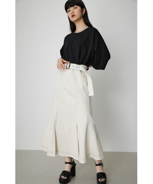 AZUL by moussy(アズールバイマウジー)の「TWILL STITCH MERMAID SK/ツイルステッチマーメイドスカート(スカート・レディース・ブラック/アイボリー/ライトブラウン・SMALL/MEDIUM)」の7枚目の写真