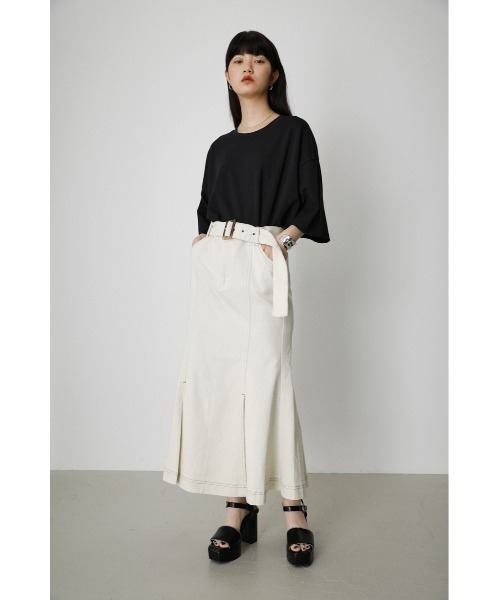 AZUL by moussy(アズールバイマウジー)の「TWILL STITCH MERMAID SK/ツイルステッチマーメイドスカート(スカート・レディース・ブラック/アイボリー/ライトブラウン・SMALL/MEDIUM)」の8枚目の写真