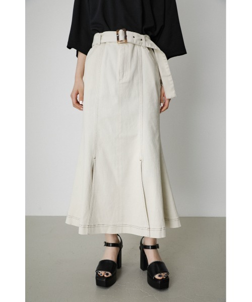 AZUL by moussy(アズールバイマウジー)の「TWILL STITCH MERMAID SK/ツイルステッチマーメイドスカート(スカート・レディース・ブラック/アイボリー/ライトブラウン・SMALL/MEDIUM)」の9枚目の写真