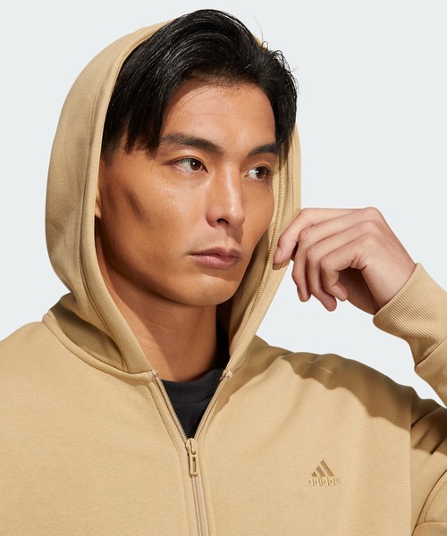 adidas（アディダス）の「ワーディング フルジップパーカー（ジェンダーニュートラル） / アディダス（メンズ/レディース）（パーカー・メンズ・ベージュ/グレー/ブラック・X-SMALL/SMALL/3XL/LARGE/MEDIUM/XX-LARGE/X-LARGE）」の6枚目の写真