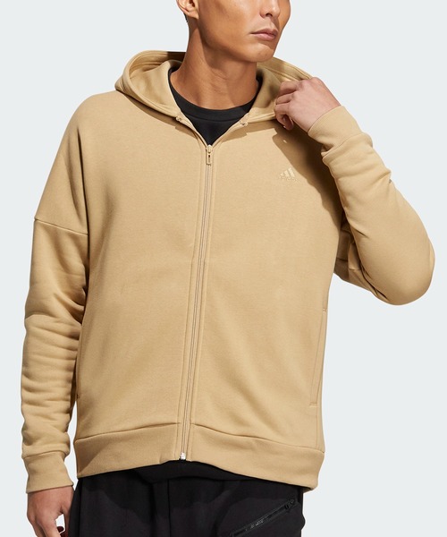 adidas（アディダス）の「ワーディング フルジップパーカー（ジェンダーニュートラル） / アディダス（メンズ/レディース）（パーカー・メンズ・ベージュ/グレー/ブラック・X-SMALL/SMALL/3XL/LARGE/MEDIUM/XX-LARGE/X-LARGE）」の10枚目の写真