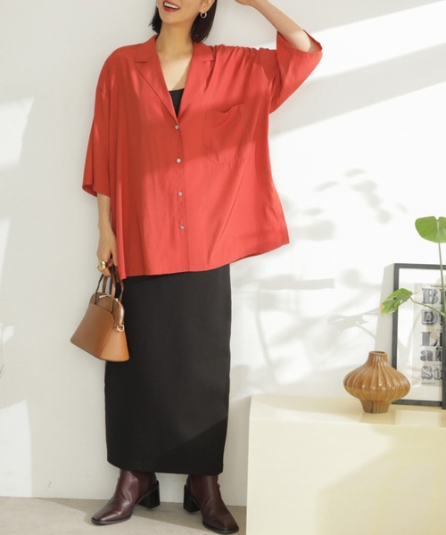 ROSE BUD（ローズバッド）の「サイドラインテープスカート（スカート・レディース・ブラック/ボルドー/グリーン・FREE）」の7枚目の写真