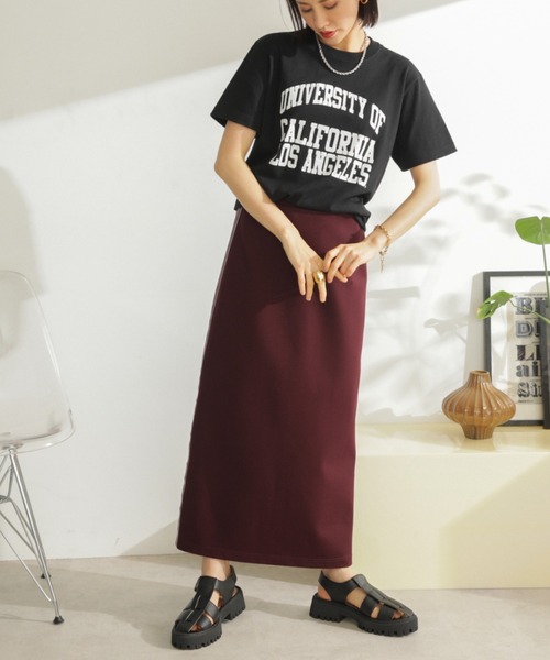 ROSE BUD（ローズバッド）の「サイドラインテープスカート（スカート・レディース・ブラック/ボルドー/グリーン・FREE）」の11枚目の写真