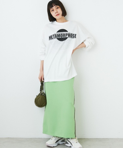 ROSE BUD（ローズバッド）の「サイドラインテープスカート（スカート・レディース・ブラック/ボルドー/グリーン・FREE）」の19枚目の写真