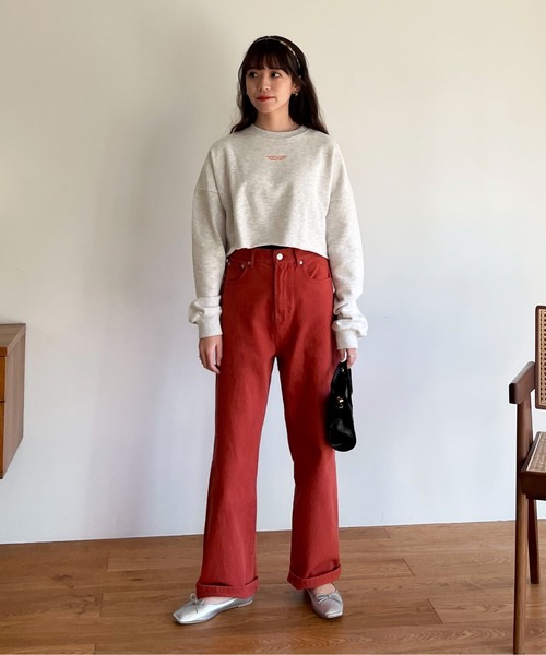 EPIMI E'PIMMY（エピミエピミー）の「チビロゴショートスウェット（スウェット・レディース・ネイビー/レッド/オフホワイト/ピンク/アイボリー/オートミール/杢グレー/ダークブルー・MEDIUM）」の11枚目の写真