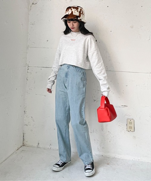 EPIMI E'PIMMY（エピミエピミー）の「チビロゴショートスウェット（スウェット・レディース・ネイビー/レッド/オフホワイト/ピンク/アイボリー/オートミール/杢グレー/ダークブルー・MEDIUM）」の14枚目の写真