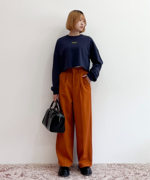 EPIMI E'PIMMY（エピミエピミー）の「チビロゴショートスウェット（スウェット・レディース・ネイビー/レッド/オフホワイト/ピンク/アイボリー/オートミール/杢グレー/ダークブルー・MEDIUM）」の17枚目の写真