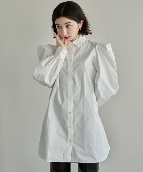 eL（エル）の「【eL】Assort Long Shirt/156719（シャツ/ブラウス・レディース・ブラック/オフホワイト/ブルー系その他・FREE）」の2枚目の写真