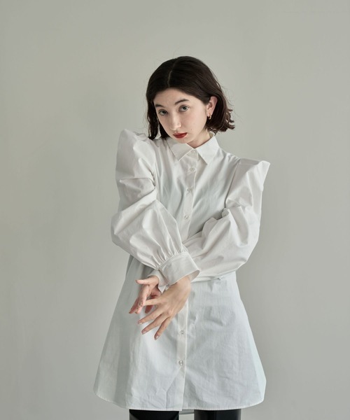 eL（エル）の「【eL】Assort Long Shirt/156719（シャツ/ブラウス・レディース・ブラック/オフホワイト/ブルー系その他・FREE）」の15枚目の写真