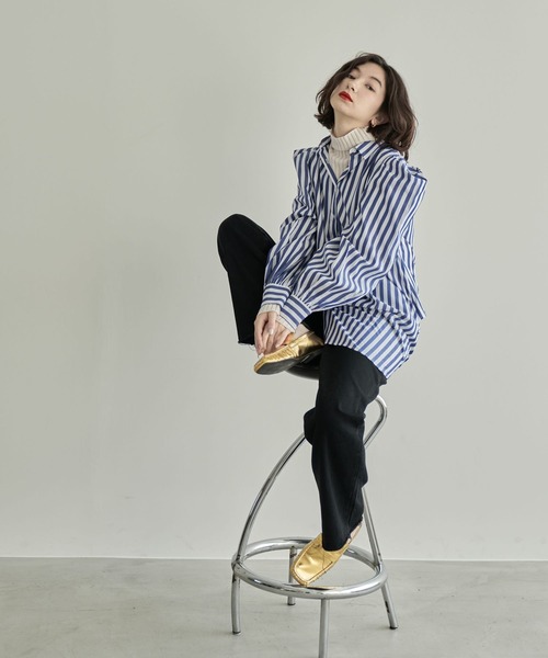 eL（エル）の「【eL】Assort Long Shirt/156719（シャツ/ブラウス・レディース・ブラック/オフホワイト/ブルー系その他・FREE）」の11枚目の写真