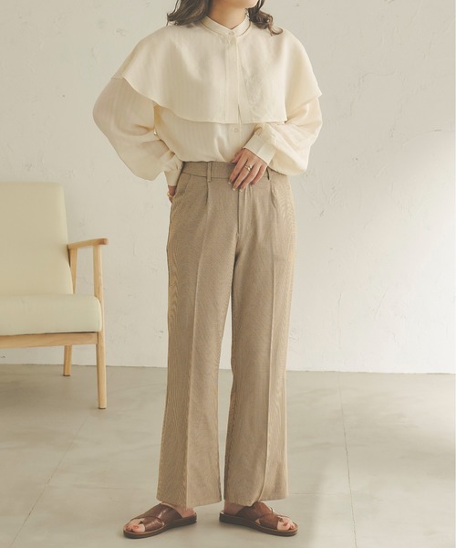 Ambre Neige(アンブルネージュ)の「チェックセンタープレスパンツ/【WEB/EC限定商品】(その他パンツ・レディース・ダークブラウン/ライトブラウン/ライトグリーン・SMALL/MEDIUM)」の15枚目の写真