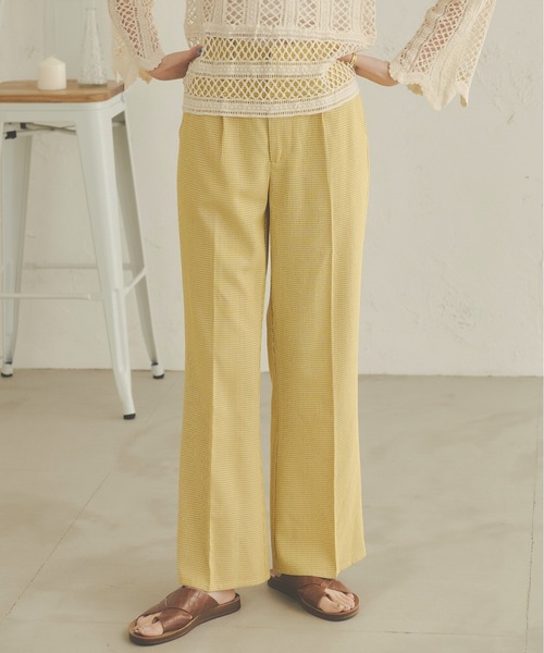 Ambre Neige(アンブルネージュ)の「チェックセンタープレスパンツ/【WEB/EC限定商品】(その他パンツ・レディース・ダークブラウン/ライトブラウン/ライトグリーン・SMALL/MEDIUM)」の4枚目の写真