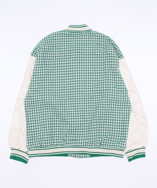 HOOK（フック）の「【HOOK】ユニセックスアメカジワッペン刺繍千鳥柄スタジャンジャケット（スタジャン・メンズ・ブラック/グリーン/ベージュ・L/XL/M）」の15枚目の写真