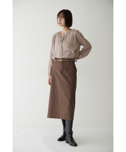 human woman（ヒューマンウーマン）の「◆綿ウールアムンゼンブラウス（シャツ/ブラウス・レディース・パープル/ベージュ系その他2/オレンジ・MEDIUM）」の12枚目の写真