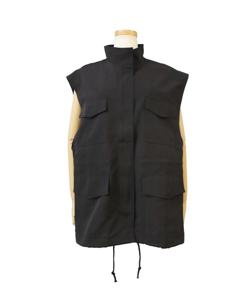 reca（レカ）の「スタンドカラーポケット付きベスト（ベスト・レディース・ブラック/カーキ・M）」の12枚目の写真