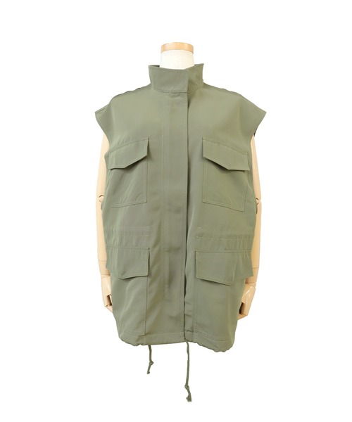 reca（レカ）の「スタンドカラーポケット付きベスト（ベスト・レディース・ブラック/カーキ・M）」の13枚目の写真