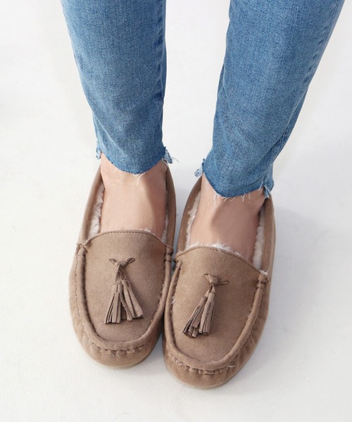 Fin（フィン）の「フェイクファータッセルモカシン【低反発スポンジ入り】（モカシン/デッキシューズ・レディース・ブラック/ベージュ/ネイビー/グレー・LL/S/M/L）」の15枚目の写真