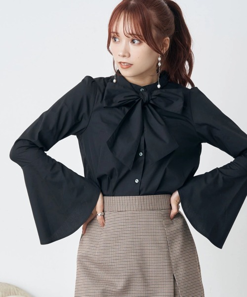 earth music&ecology（アースミュージックアンドエコロジー）の「マルチWAYボウタイブラウス（シャツ/ブラウス・レディース・ホワイト/ブラック/ピンク・FREE）」の3枚目の写真