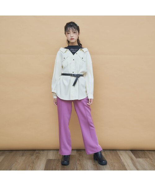 algy（アルジー）の「ベルト付きドッキングシャツ（シャツ/ブラウス・キッズ・グレー/サックスブルー/アイボリー・SMALL/MEDIUM/X-SMALL/XX-SMALL/XXX-SMALL）」の11枚目の写真