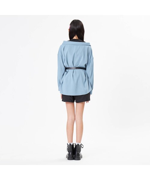 algy（アルジー）の「ベルト付きドッキングシャツ（シャツ/ブラウス・キッズ・グレー/サックスブルー/アイボリー・SMALL/MEDIUM/X-SMALL/XX-SMALL/XXX-SMALL）」の18枚目の写真