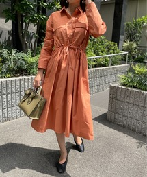 StyleSea | ウエストドロストCPOシャツワンピース(シャツワンピース)