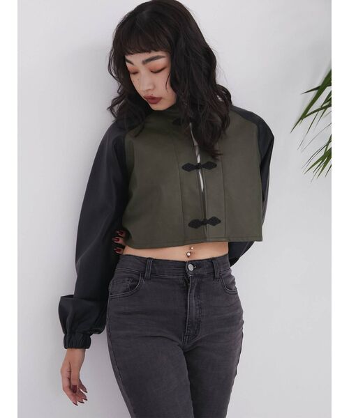 jouetie（ジュエティ）の「クロップドチャイナブルゾン（ブルゾン・レディース・ブラウン/グレー/カーキ・MEDIUM）」の8枚目の写真