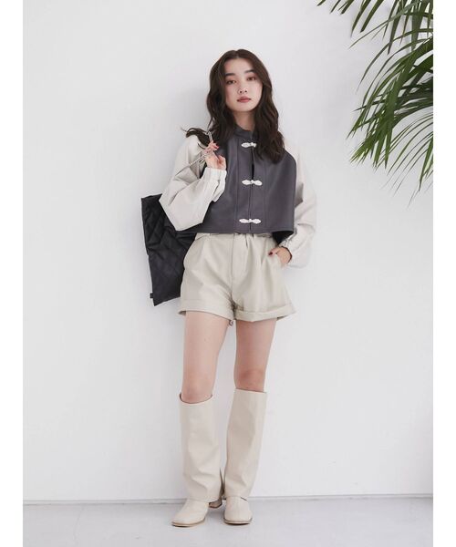 jouetie（ジュエティ）の「クロップドチャイナブルゾン（ブルゾン・レディース・ブラウン/グレー/カーキ・MEDIUM）」の16枚目の写真