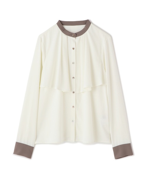 N.（N. Natural Beauty Basic）（エヌエヌナチュラルビューティーベーシック）の「◆バイカラーケープトロミブラウス（シャツ/ブラウス・レディース・オフホワイト/ライトグリーン/ナチュラル・MEDIUM）」の15枚目の写真