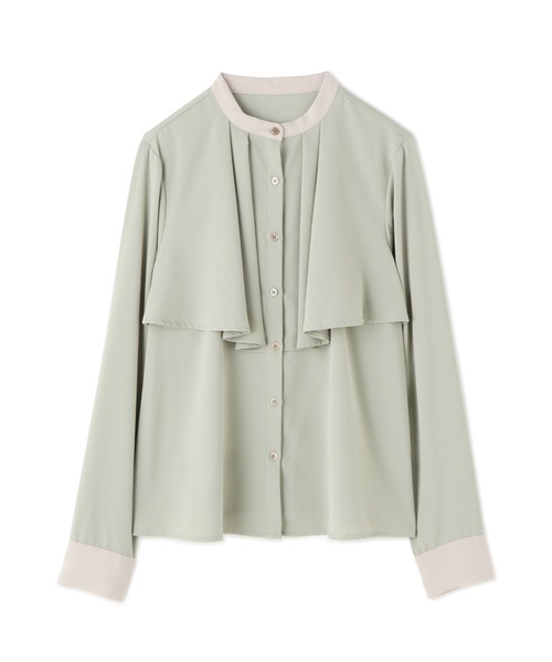 N.（N. Natural Beauty Basic）（エヌエヌナチュラルビューティーベーシック）の「◆バイカラーケープトロミブラウス（シャツ/ブラウス・レディース・オフホワイト/ライトグリーン/ナチュラル・MEDIUM）」の19枚目の写真