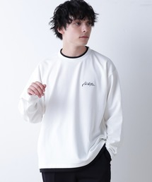 WEGO/フェイクレイヤード刺繍BIGロンT